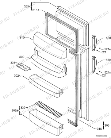 Взрыв-схема холодильника Zanussi ZRD33SX8 - Схема узла Door 003